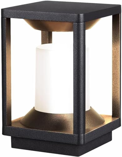 Budbuddy 20W LED Lampione da Giardino con Attacco E27 Luci da Esterno Nero Luci da Giardino Esterno Moderno IP65 Lampioncini da Esterno Giardino con Elettricità illuminazione per Esterni