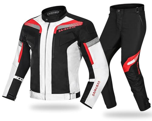 Kcolic Chaqueta De Motocicleta Adecuada para Todas Las Estaciones, Reflectante, A Prueba De Balas, Transpirable, Chaqueta Motocross, Protección para Carreras, Impermeable Y Traje De Caída A,S.