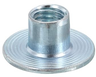 QUARKZMAN M8 T-Nüsse, 24 Stück Karbonstahl T-Nut Runde Basis Schweißmuttern 10mm Höhe Durchgangsloch Flansch Einsetzmuttern mit weiblichem Gewindeplatte