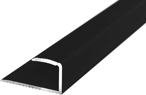 NALine® Einschubprofil für Hartböden von 10-12 mm Belagstärke 1700 mm lang schwarz Eloxiert Abschlussprofil Endprofil Einfassprofil für Hartböden U-Profil