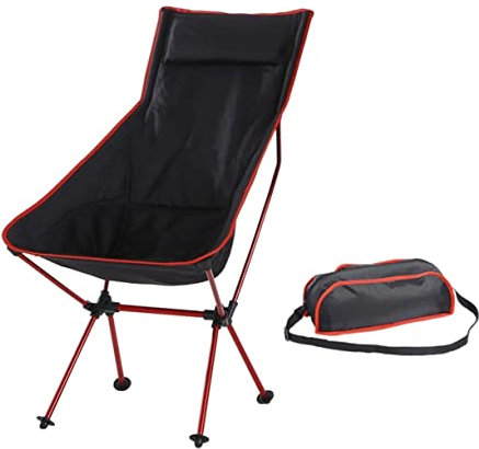DRMEE Klappstuhl Angelstuhl Campingstuhl Mit Kopfstütze Backpacking Tragbarer Ultraleichter Outdoor-Klapp-Wandersitz Mit Tragetasche Camping Stuhl