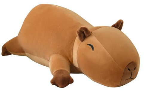 SQEQE Weighted Capybara Plush, Anxiety Relief Stuffed Animal, Soft Capybara Pillow Toy Gift for Kids & Adults, 60CM