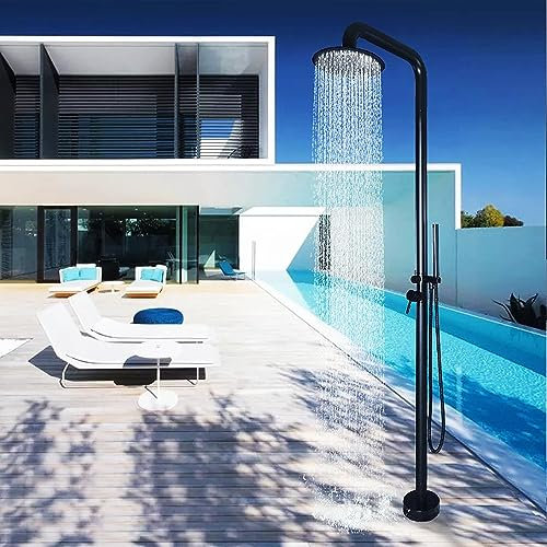 Douche de Jardin Solaire Douche De Jardin Extérieure avec Douche À Effet Pluie Et Douche À Main, Portable, Station De Douche Extérieure for Piscine Extérieure, Spa, Plage, Arrière-Cour