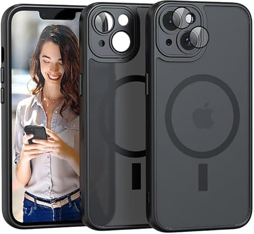 Nupcknn für iPhone 13 Mini Hülle Magnetisch mit Magsafe (TOP Militärschutz & Magnetkraft) Handyhülle für iPhone 13 Mini Case Durchscheinende Matt Rückseite Dünn Stoßfest Schutzhülle