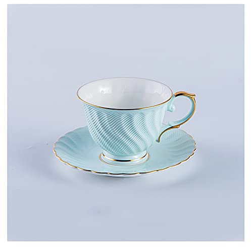 ABNNHK Set di tazzine da caffè Set di Tazze da caffè e piattino in Ceramica Semplice di Lusso Leggero Set Europeo di Tazze da tè con Fiori in Porcellana Cinese (B) (B)