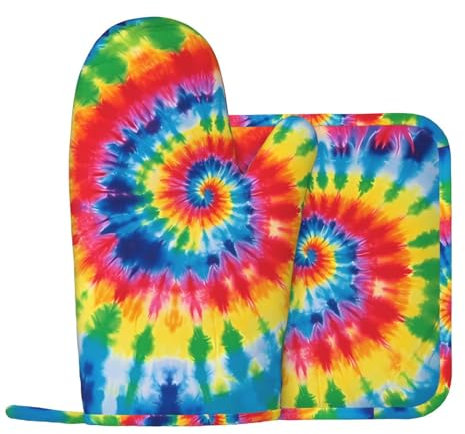 Lot de 2 gants de cuisine et maniques en silicone arc-en-ciel antidérapants résistants à la chaleur pour la cuisine