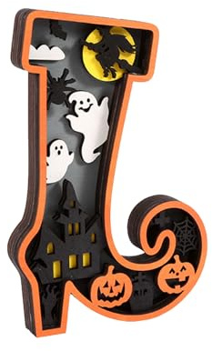 Hrtyvhin Halloween Countdown Calendar Elegant Halloween Wall Hanging Countdown Calendar With LED Light For Kids