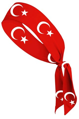 Stirnbänder mit Türkei Flagge | Türkei Fanartikel | Sport-Stirnbänder mit Flagge der Türkei, Yoga, Laufen, Fitness, Basketball, Fußball, Radfahren, Schweißbänder, Fußball Accessoires Stirnband