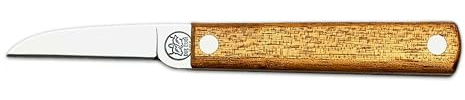 DUE BUOI 224L FX Coltello da Innesto a Lama Fissa Professionale Alberi da Frutto e Giardinaggio Acciaio Carbonio Manico in Legno