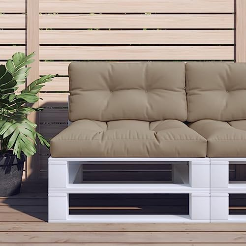 Homgoday Cojín para palets de Tela Gris taupé 70x40x12 cm, Cojines de Silla Asiento Tumbonas Jardín Patio Terraza Exterior Acolchado Almohadilla Cómoda Práctico Decoración
