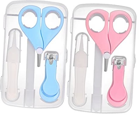 Abaodam 2sätze Nagelset Mit Fingernagelschere Nagelpflegeset Inklusive Nagelknipser Und Pinzette Aufbewahrungsbox Für Junge Mädchen Nagelfeile Und Pediküre-set Für Babyschuhe
