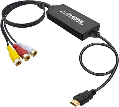 Mindorlen AV zu HDMI Konverter für Wii/PS2/VHS/VCR/DVD/X box/n64 auf Neue TV - PAL/NTSC, 720P/1080P