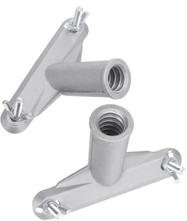 Hoement 2pcs Replacement Broom Head Bracket Threaded Handle Connector Push Broom Head Connector for Poles
