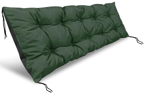 EDANTI Gartenkissen Gartenschaukelkissen Bankkissen Sitzkissen Rückenlehnen Bankauflage Für Gartenbank Polsterauflage Für Hollywoodschaukel Palettenbank 120x40cm (Grün)