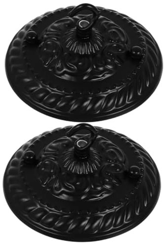 HOMOCONO 2stücke Deckenabdeckplatte Kronleuchterbaldachin Stahl Zinklegierung Baldachin Leuchtenmontageplatte Retro Design