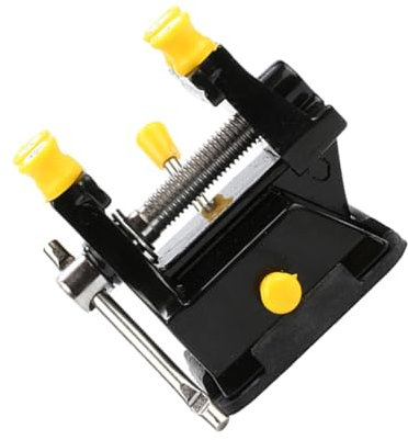 HOMSFOU Prensa De Taladro Ajustable Cabezas Fijas Amarillas Abrazadera De Mesa Para Trabajo y Manualidades Vise De Succión Para Objetos