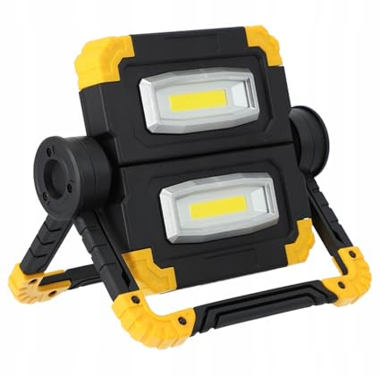 Akku-LED-Baustrahler 20W, 600LM – superheller Arbeitsstrahler mit Ständer, verstellbar, tragbar, wasserdicht und wiederaufladbar – ideale Arbeitsleuchte für Werkstatt, Powerbank-Funktion. (20W 600lm)