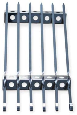 6er Edelstahl V2A Schaschlikaufsatz Grillspieße Spießaufsatz Spießhalter Gestell 270mm 27cm für Gasgrill - Holzkohlgrill - Backofen (Backofen/Gasgrill Set inkl. 10 Spiesse 1,5mm 40cm)