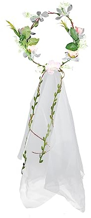DECORNIJIA Blumenstirnband aus Leichtem Material Haarkranz für Hochzeit und Party Blumenkranz als Brautschmuck Wunderschöner Haarblumenkranz für Fotoshootings