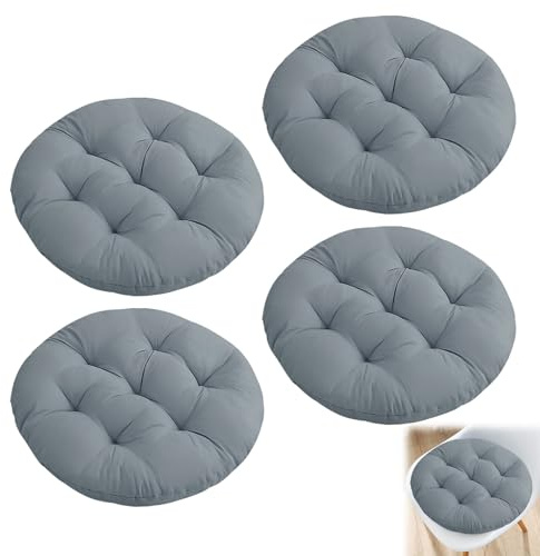Bcuuozeeing Stuhlkissen 40x40cm, 4er Set Stuhlkissen mit Bändern, Stuhlauflage für Bürostuhl Sitzpolster Indoor & Outdoor für Esszimmer, Wohnzimmer, Studierzimmer