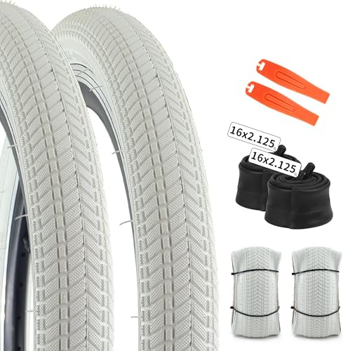 2PSC 16/20/24/26x2.125 Fahrradreifen 57-305/57-507/57-559 Fahrradmantel mit/Ohne Schlauche kompatibel Mountainbike/Citybikes/BMX/Beach Bike