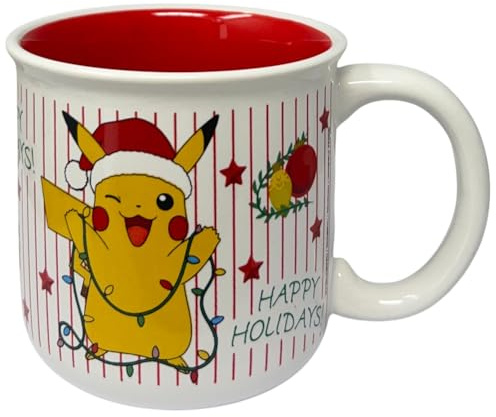 Tazza Pikachu Pokémon tema natale modello mug in ceramica tazzone ciotola da colazione 414 ml per bambini