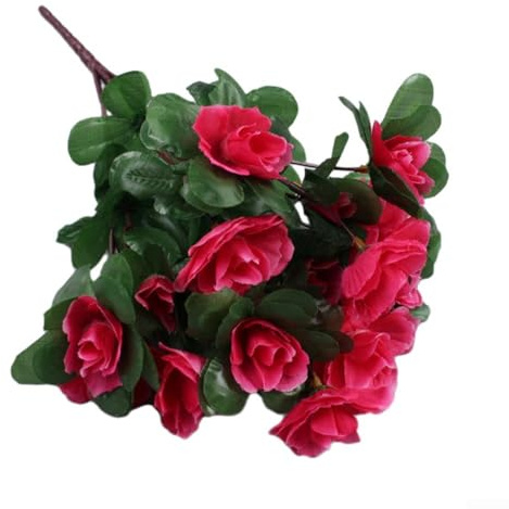 Künstliche Azaleen-Blumen, 30,5 cm, realistische Seidenblumen für Heimdekoration, Hochzeit, Wohnzimmer, Büro, Dekoration, künstliche Blumenarrangements, Innendekoration, rosa simulierte Blüten