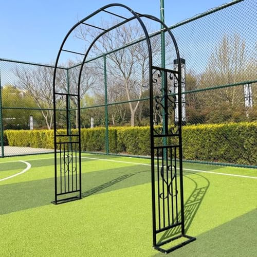 Wetsfgdg Gartenbogen aus Metall Rosenbogen, Langlebig Und Geeignet Für Gärten, Balkone Und Hochzeiten, L260xW40xH230cm Schwarz B