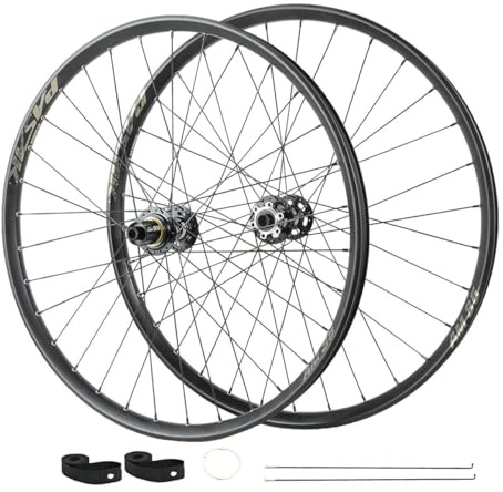 Rueda Delantera Y Trasera DH Freno De Disco 26/27,5/29 Juego De Ruedas para Bicicleta De Montaña Eje Pasante Boost Buje 32H para 8-12 Velocidades Ancho 35mm(Front+Rear,26'')