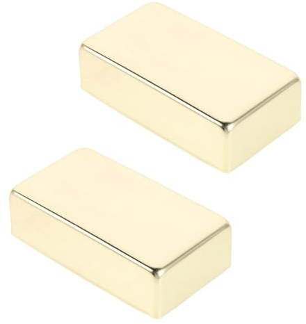 2 Stück Goldene Humbucker Tonabnehmerabdeckung aus Metall | E-gitarre, Vollgehäuse Ausführung, als Ersatzteil im Lieferumfang Enthalten