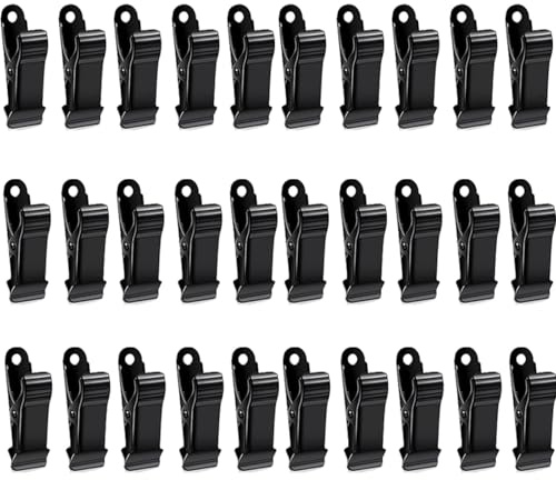 30Pcs Mini Alligator Clips, Small Crocodile Clips with Strong Spring, 1.58 Inch Metal Small Clamps for Crafts Wires Paper DIY Decoration (Black)