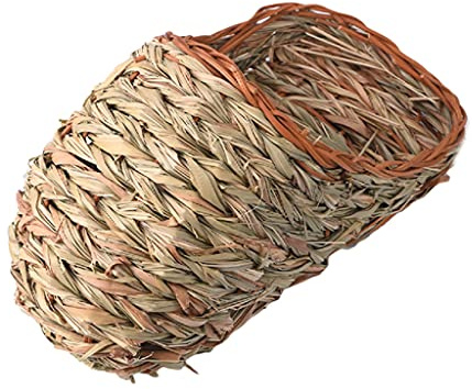 YROHGKPN Letto d'erba per conigli, per conigli, naturale, tessuto di paglia per porcellini d'India, per fieno, lounge, gabbia per animali domestici, giocattolo da masticare per criceti, furetti