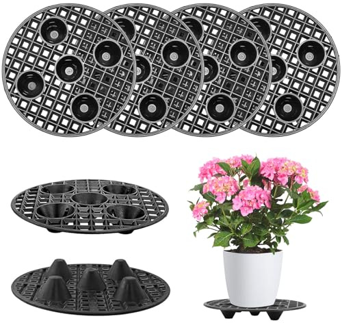 Infreecs 6 styck Blomkruka Underlägg 30 cm Rund, Krukunderlägg Växter, Blomkrukagitter Mesh Pads Gittermatte, Dräneringsgitter för Krukväxter Bonsai, Inomhus och Utomhus Balkong Trädgård