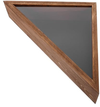 OSOLADY Caja de Banderas de Madera Triangular Cubierta Protectora y Decoración de Pared para Hogar Estilo Rústico y Moderno