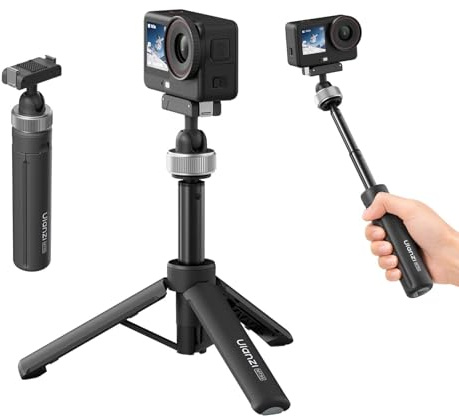 ULANZI MT95 Mini Selfie Stick stativ för DJI Action 6/Nano/Xtra Atto | magnetiskt snabblås, 360° kulhuvud, 3-i-1, lätt fickformat ministativ