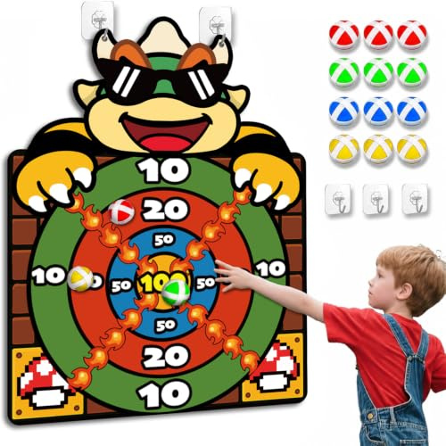Super Bro Juguetes, 65cm Diana Dardos con 12 Bolas Adhesivas, Juegos de Exterior Interior, Juegos de Lanzamiento para Niños, Regalo Navidad Niños Niñas 3-12 Años