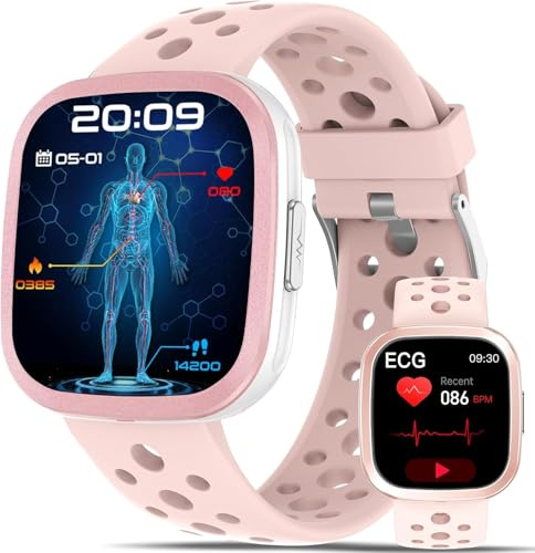 2026 Smart Watch for Women, 1.72 Fitness Watch with ECG/Blood Pressure/HRV | Breathable Band, 24H Heart Rate/SpO2/Sleep Monitor, 100+ Sports, 3-5 Days Battery, Bluetooth Calls, Android iOS