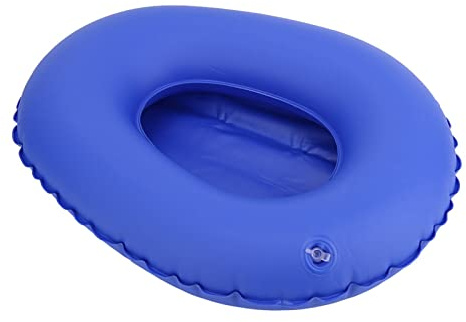 Pssopp Uppblåsbar Sängpanna PU Mjuk Toaletturinal med Luftpump Förtjockad Botten Ergonomisk Tryckavlastning Bärbar Förvaring för äldre Sängliggande Förlamning Återhämtning