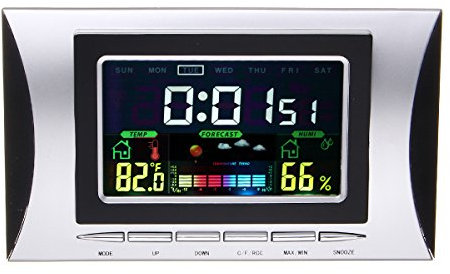 TuToy H102Dc-Farb-Lcd-Display Multifunktions-Wetter Station Thermometer Feuchtemessgerät Elektronische Tisch Uhr