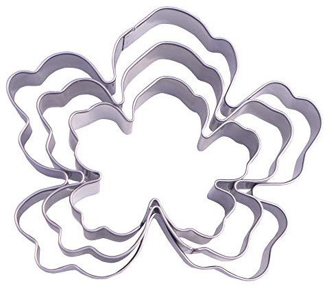 Tropisch Blume Ausstechform Set - 3 Stück - Rostfreier Stahl