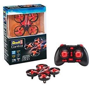 Revell Control 23823 RC Quadcopter Fizz, 4-Kanal GHz-Fernsteuerung, einfach zu fliegen, Gyro, Rotorschutz, Geschwindigkeitsstufen ferngesteuerte Drohne, rot/schwarz