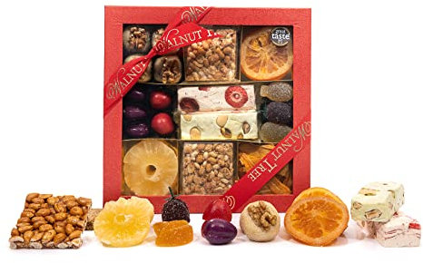 Walnut Tree – Gourmet Pate De Fruits, Marzipan, Dried Fruits, Brittle Bars & Nougats Gift Box – Hand-Packed – Great Taste Award Winner – Luxury Gift Selection, Birthday, Anniversary, 650g