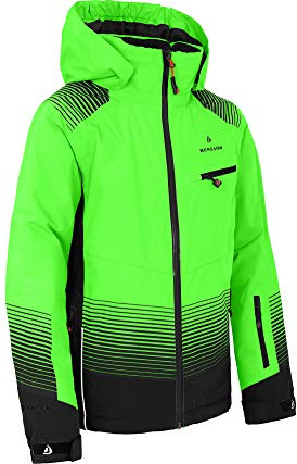 Bergson VEIKO | Kinder Skijacke - Premium Kinder-Skijacke (20.000 mm), Bielastisch für maximale Freiheit, Extra warm wattiert & wasserdicht, Höchste Atmungsaktivität (20.000 g), Mit Schneefang & Skip