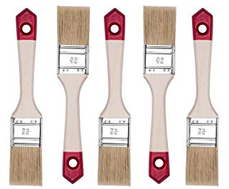 Hardy Working Tools - Lot de 5 pinceaux Plats de 35 mm, série 40, Poils naturels et synthétiques. Manche en Bois pour travaux de Peinture et vernissage sur diverses Surfaces.