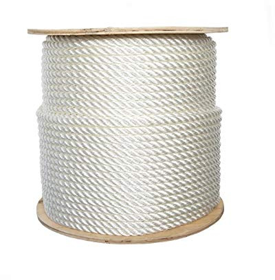 ATERET 1/2 Nylon Rope - 3-Strand Twisted Nylon & Polyester Blended Synthetic Rope - Multipurpose, Lightweight, Weather-Resistant Cord for Outdoor/Indoor Use and DIY Projects (1/2 x 600 Feet)