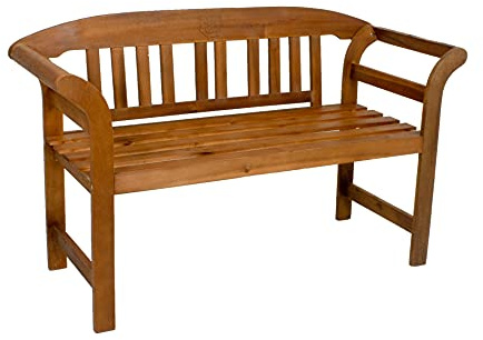 Spetebo Rosen Sitzbank Eukalyptus 2-Sitzer 130x82x45 cm | Holz massiv Outdoor Lounge Gartenbank FSC-zertifiziert Mit Rosendekoration
