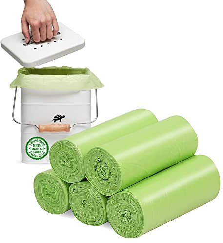 Compostable Bin Bags 100 Counts, 15L Small Food Waste Caddy Trash Bag Recycle 2-4 Gallon Garbage Bag, Thick Degradable Rubbish Bag Compostable For Food Household Waste In Kitchen,Office,Home,Pet