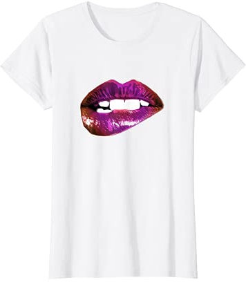 Kussmund Lippen Lippenstift Kiss Lips Modern Grafik Design T-Shirt