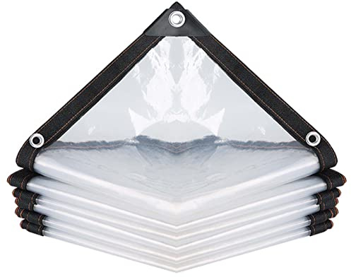 Lona Transparente Impermeable para Exterior 3x7m, Lona Impermeable Reforzada con Ojales, Lona De Protección Premium, Resistente a La Rotura A Prueba De Lluvia Toldo