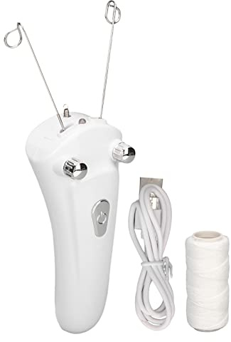 Gesichts-Haarentfernung mit Faden, LED-Licht, Elektrischer Damen-Haarentferner, Einfädler-Epilierer für Feine Haare auf Gesicht, Kinn, Oberlippe, Armen | Sichere Baumwolle, ergonomischer Griff, für Oberlippe, Kinn, Stirn, und mehr